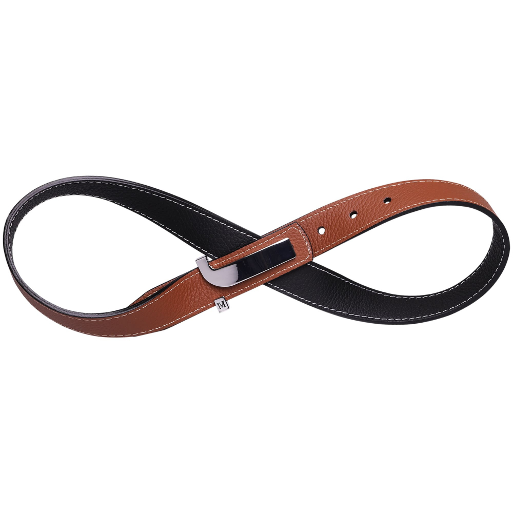 Reversible belt gray -JANUS-